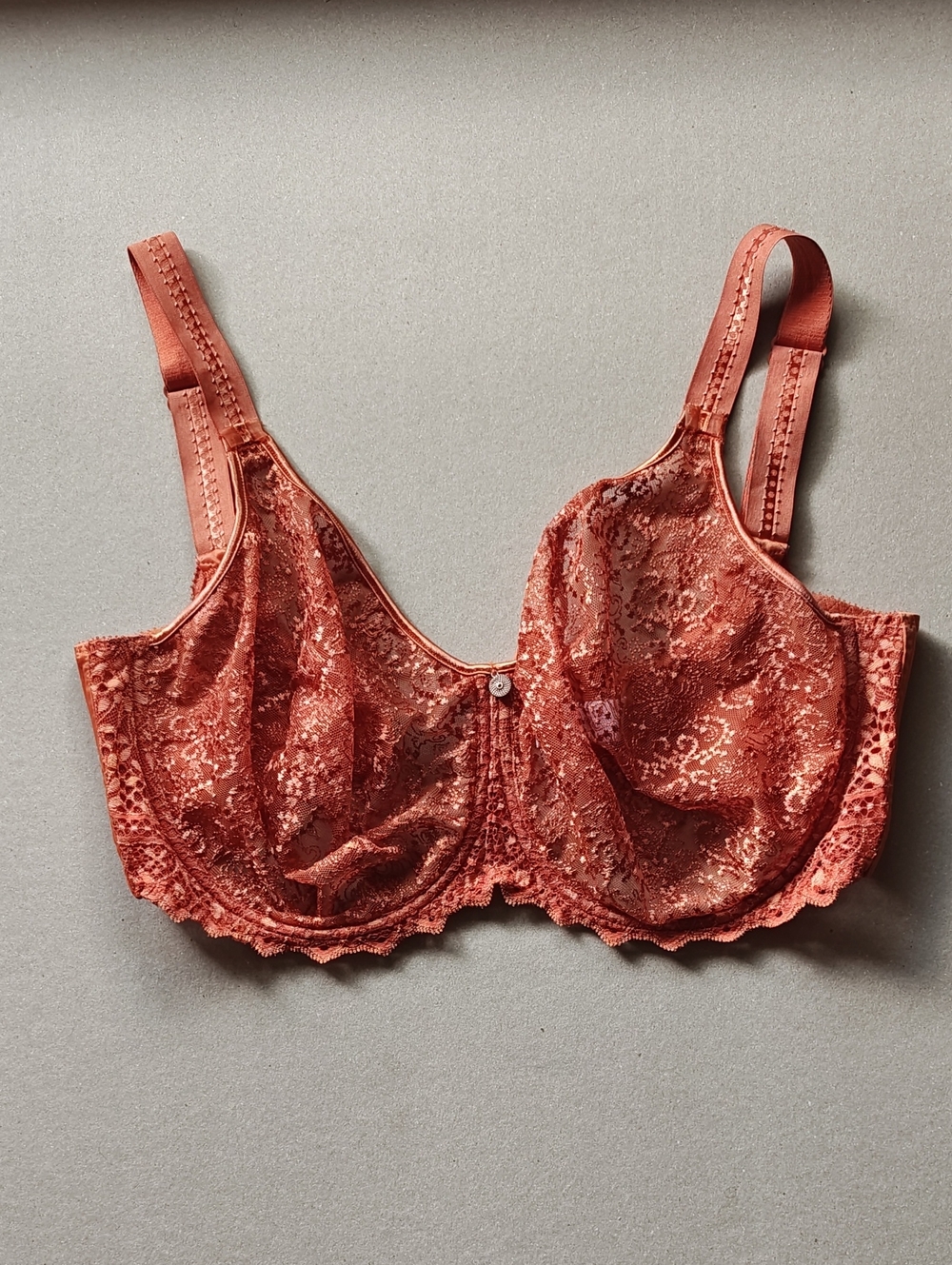 Lace Underwire Bra in Burnt Orange